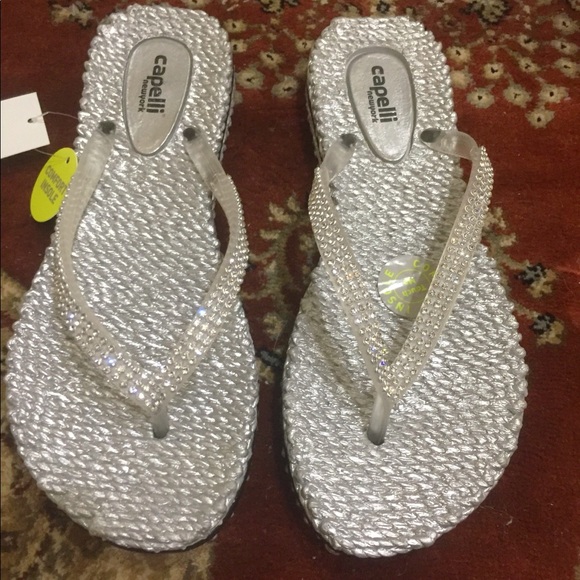 capelli rhinestone flip flops